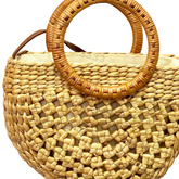 Water Hyacinth Bag With Rattan Strap
